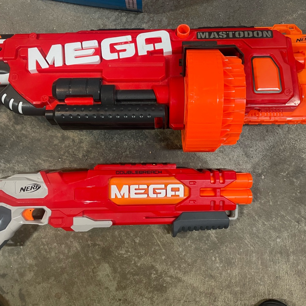 x2 Nerf Mega blaster. The Mastodon and The Double Breech.